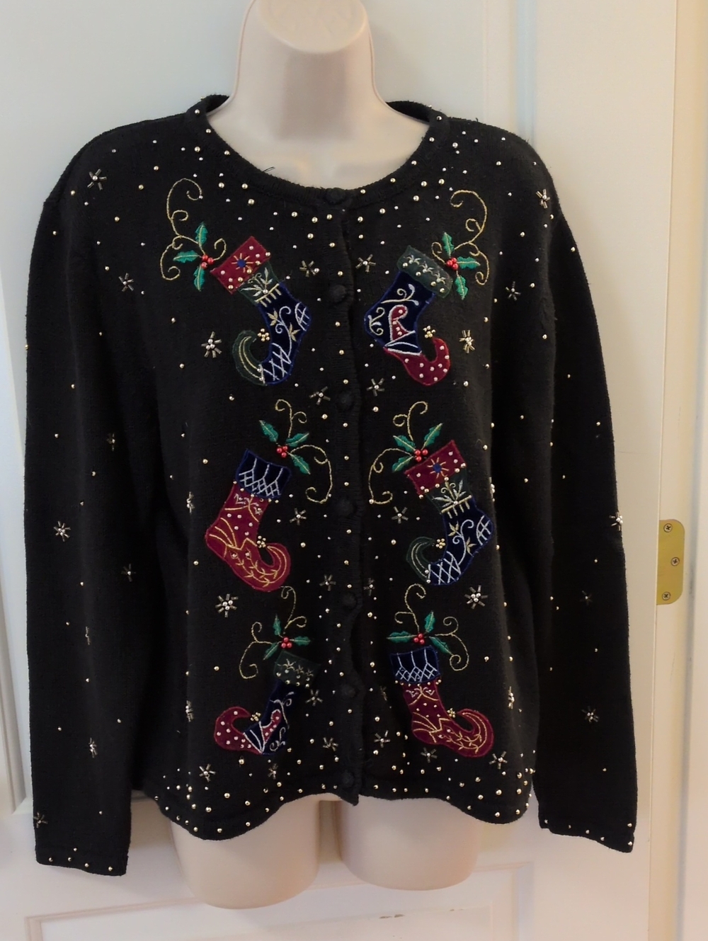 ERIKA Petite Christmas Stocking Cardigan Sweater